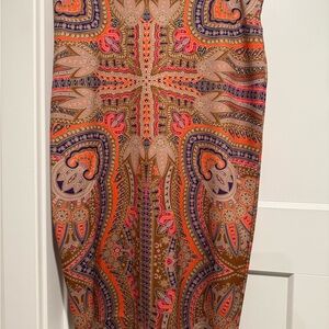 New York & Company Pink and Blue Cocktail Pencil Skirt